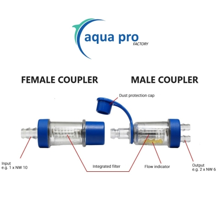 Aquapro BFS Male Female Coupler Forklift Golf Cart Lead Acid Battery Single Point Watering System