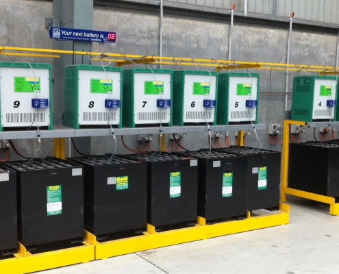Q Master Automated Forklift Battery Rotation Management System Australia Battery Room (4)