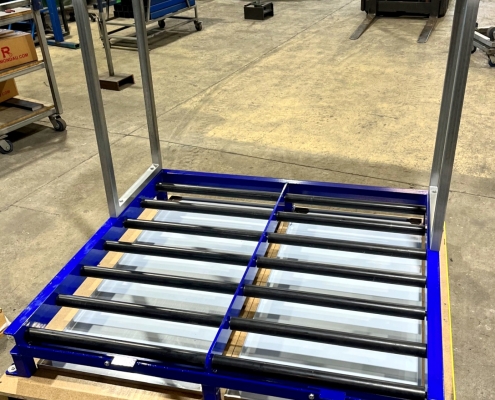 Battery Storage Racking Stand - 2 Bay Roller Top Shelf