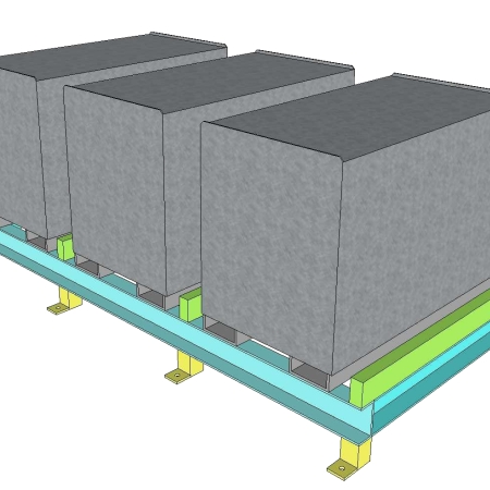 Battery Storage Racking Stand -Three Bay Fixed