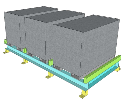 Battery Storage Racking Stand -Three Bay Fixed