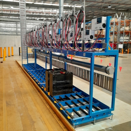 Warehouse Distribution Centre Battery Room Second Shift Battery Roller Racking Custom